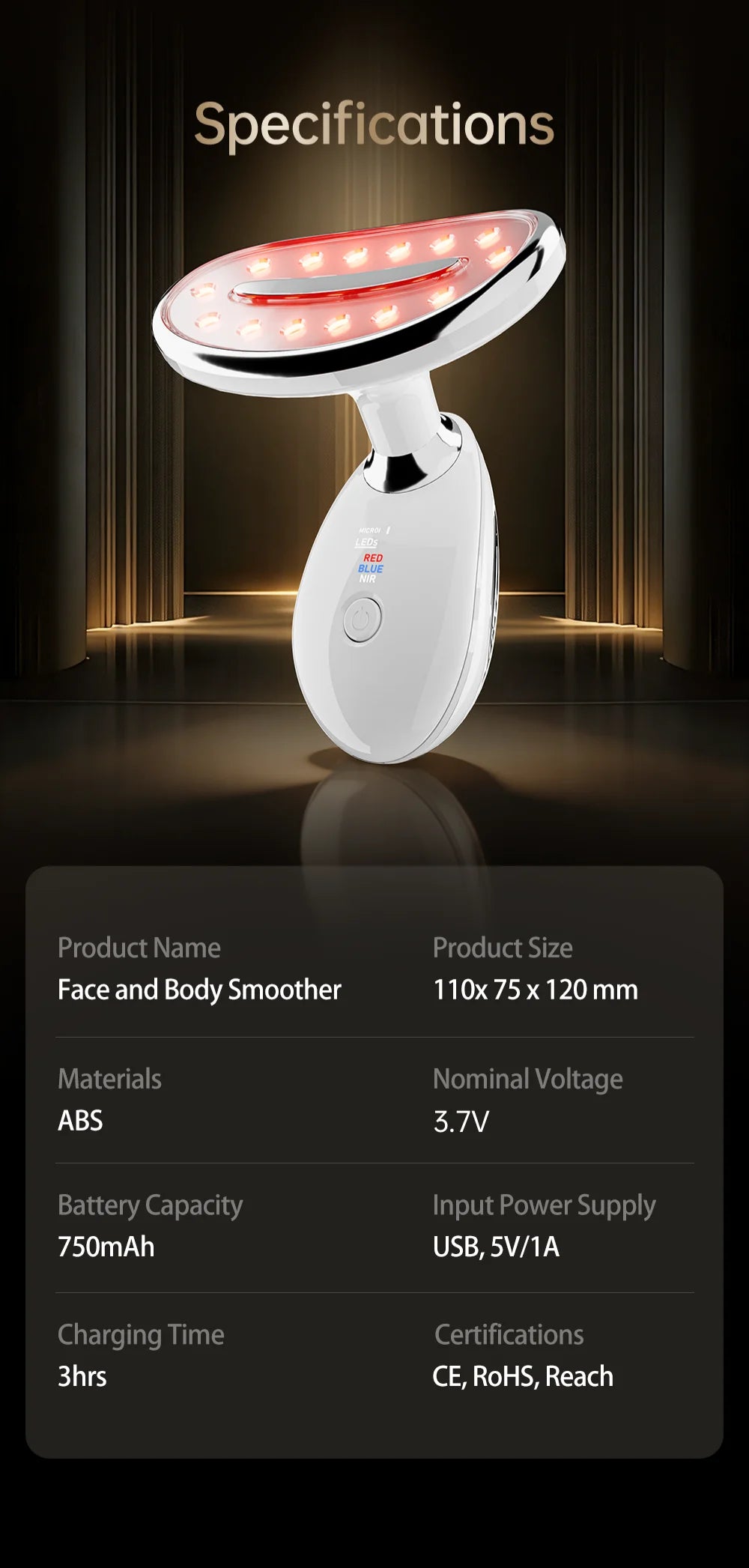 LED Facial Sculpting Tool Skin Tightening & Body Contouring Device