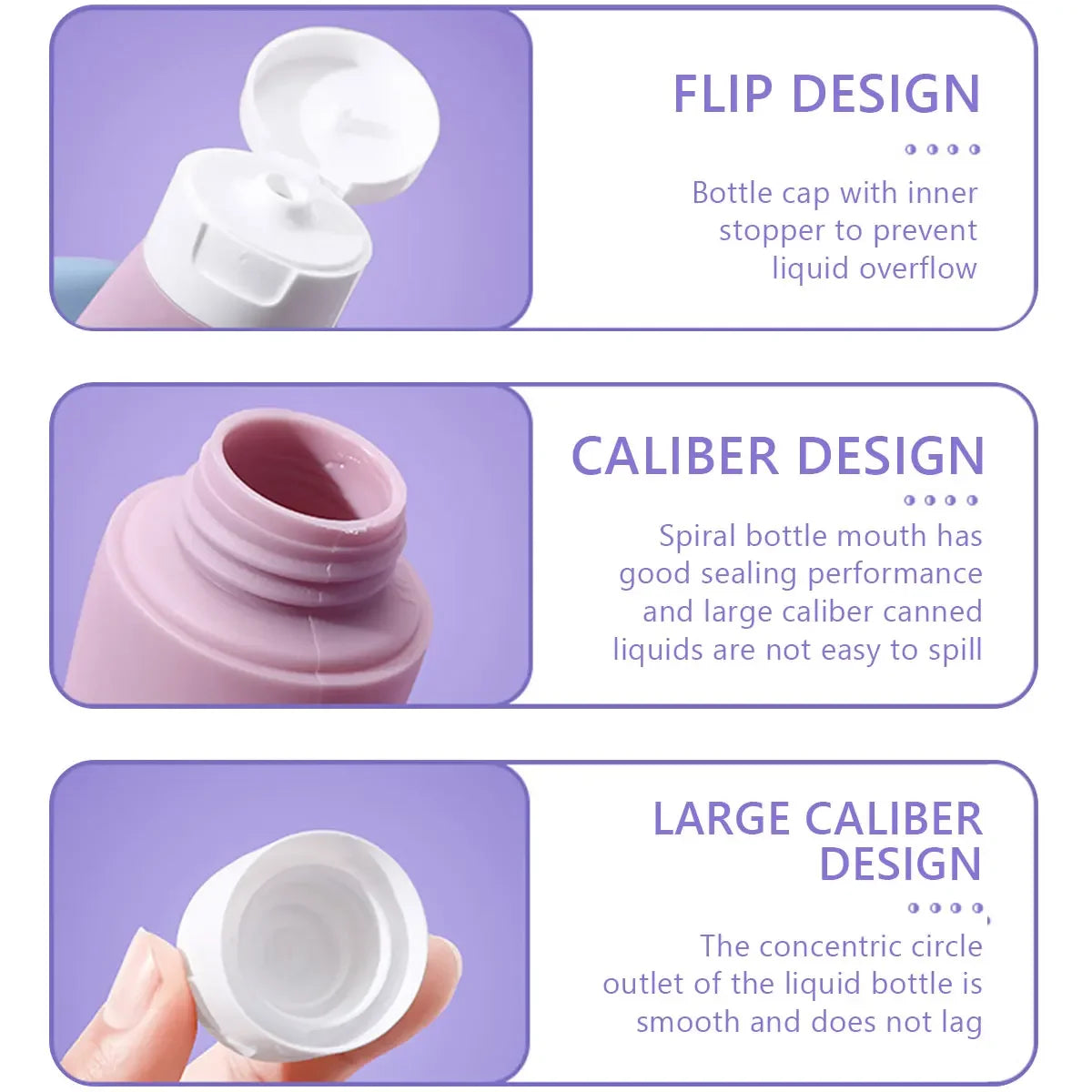 4-Piece Silicone Leak-Proof Travel Bottle Set for Toiletries Lotion - 4