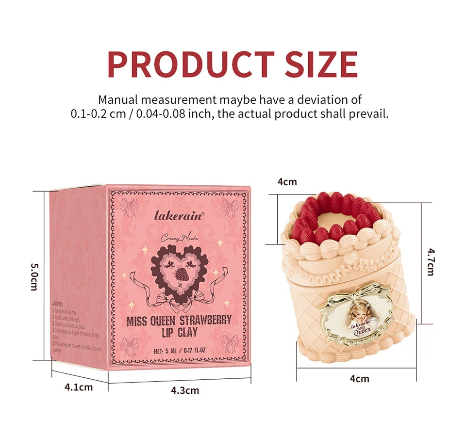 Strawberry Cake Lip Mud Matte Velvet Lipstick - 15