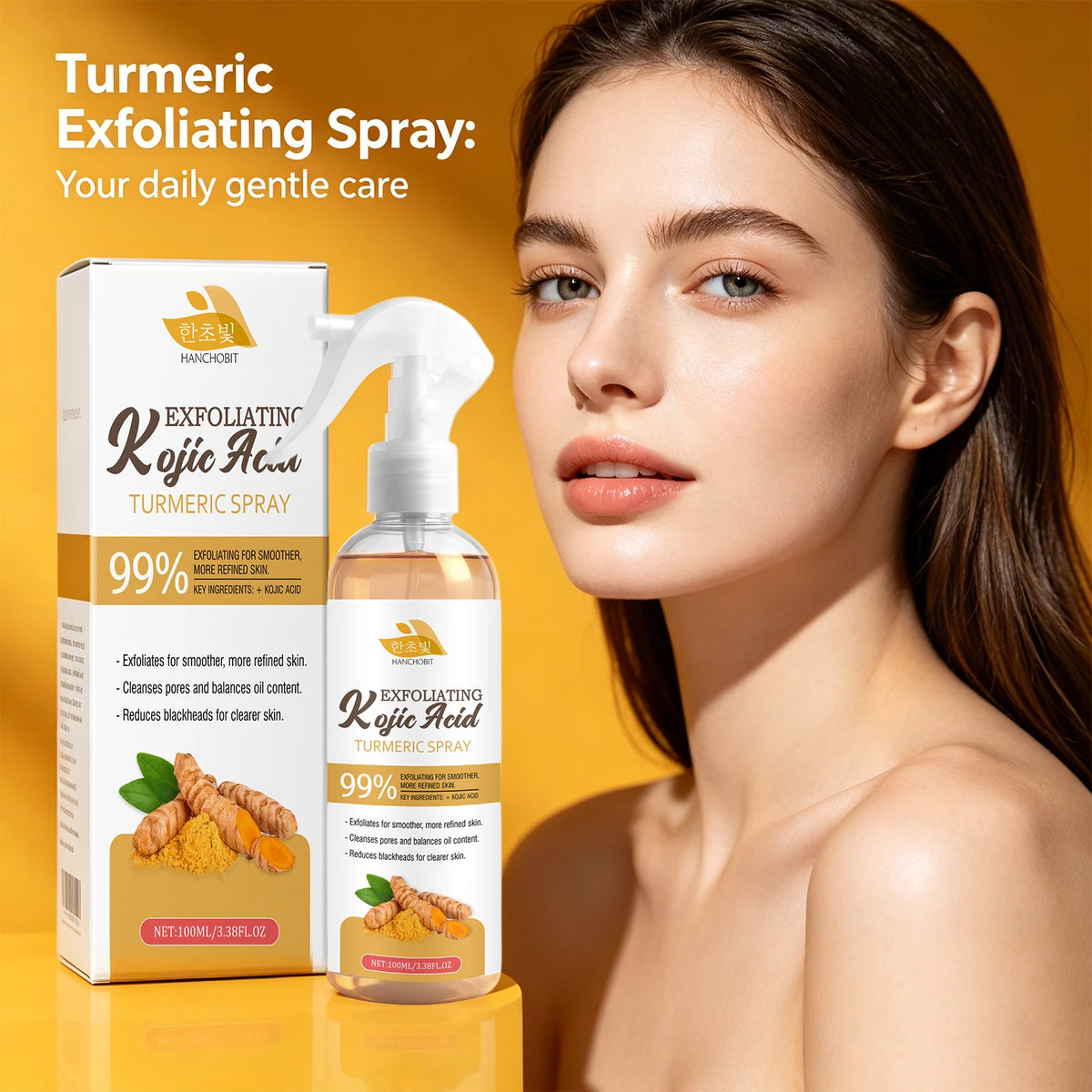 Kojic Acid Turmeric Exfoliating Spray Brightening Facial Mist