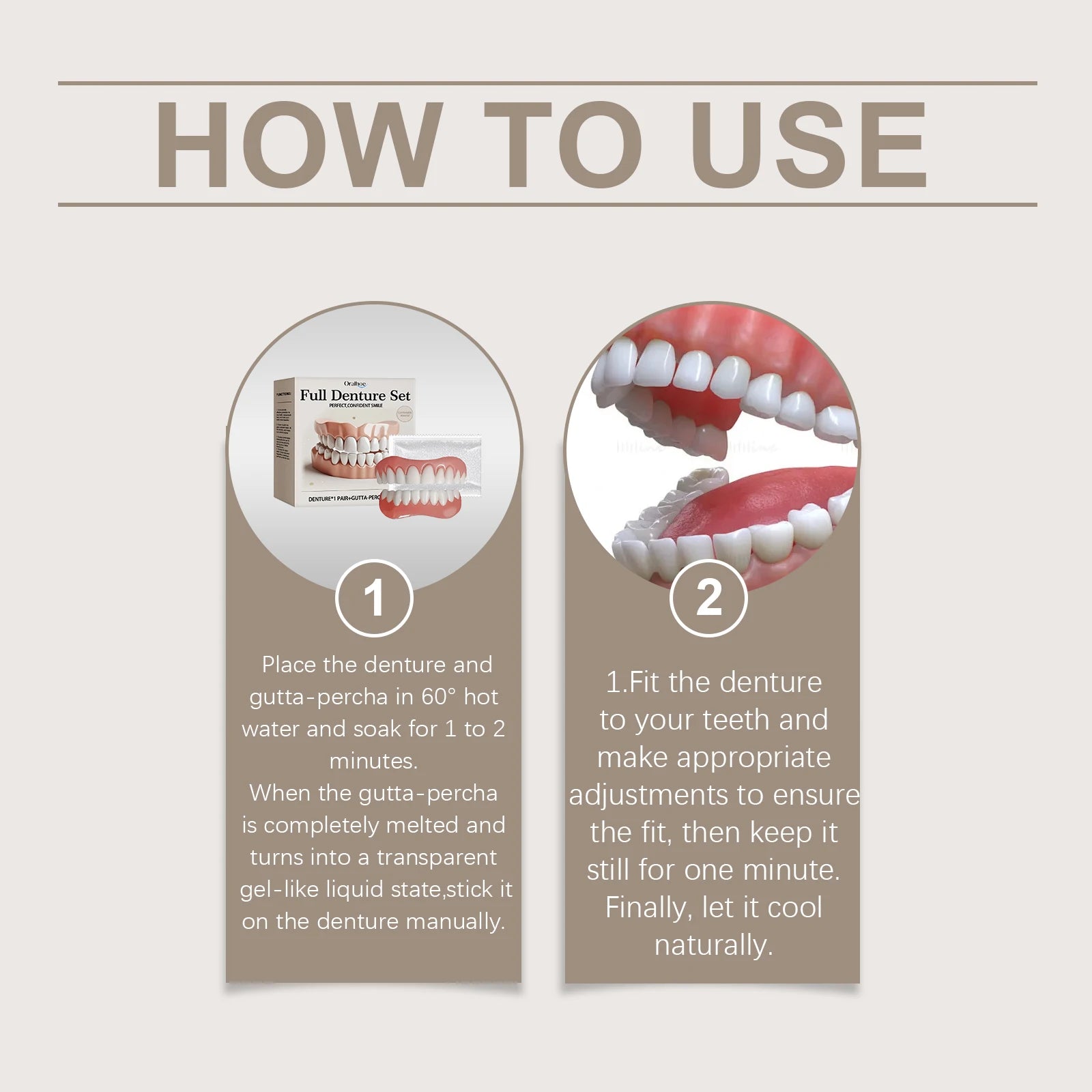 Silicone Denture Set Upper and Lower False Teeth Repair Kit - 18