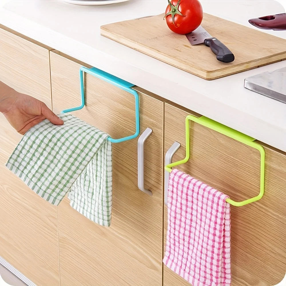 Over Cabinet Towel Rack No Drill Kitchen Rag Holder Storage Organizer - 3