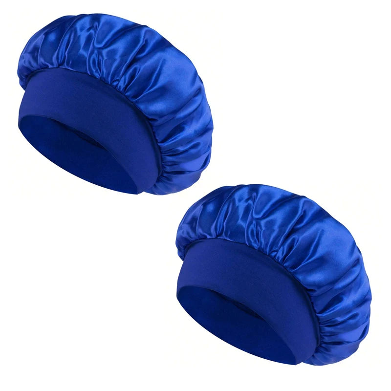 Satin Silk Sleep Cap Wide Band Hair Bonnet for Sleeping and Styling - 11