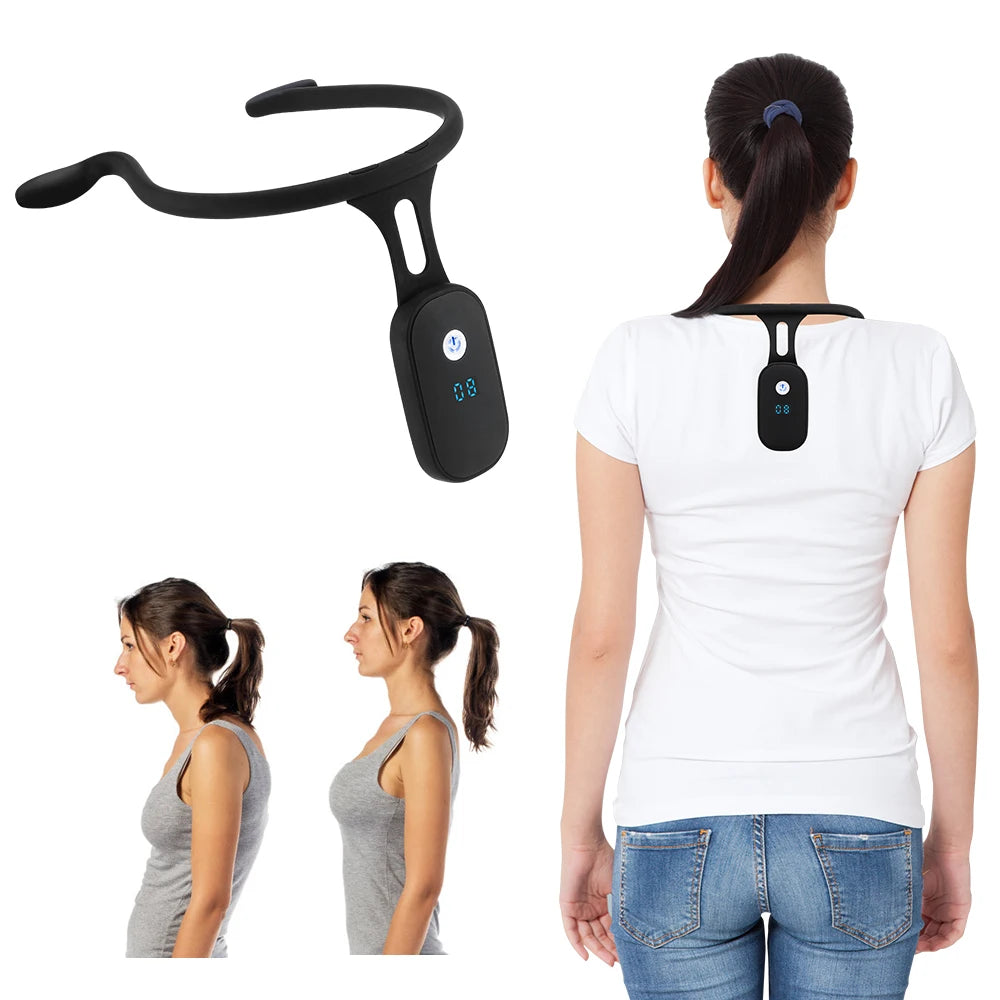 Smart Posture Corrector LCD Display Back Brace Vibration Reminder