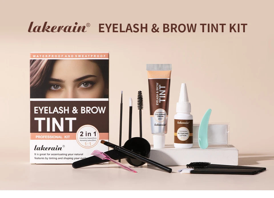 Lakerain Eyelash And Brow Tint Kit Waterproof Eyebrow Makeup Dye Set