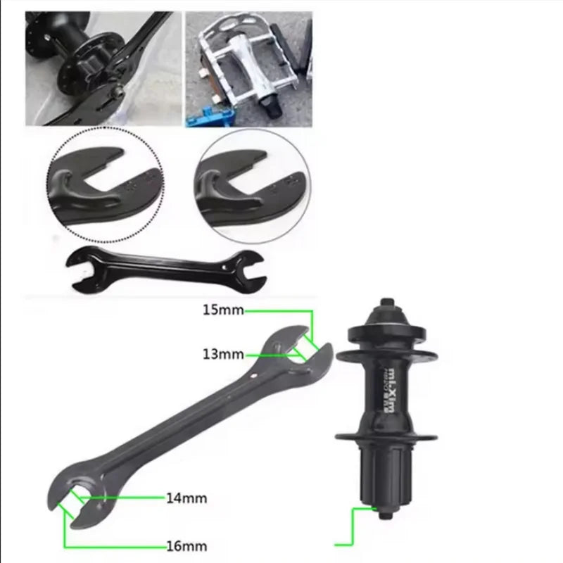 Bike Hub Cone Wrench - Steel Bicycle Axle Spanner Repair Tool