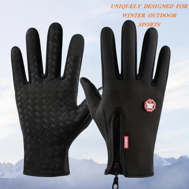 Mens Waterproof Winter Gloves Touch Screen Thermal Ski Riding Gloves - 1