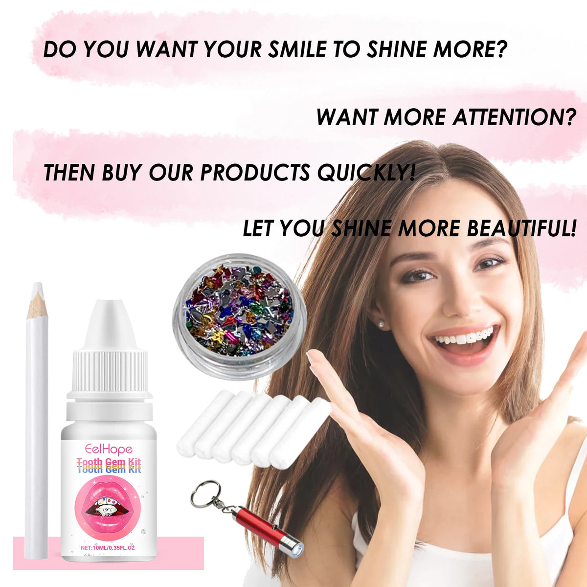 DIY Tooth Gems Kit Crystal Jewelry Teeth Decoration Set
