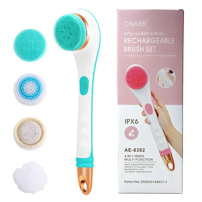 Electric Shower Bath Brush Long Handle Body Scrubber Exfoliating Tool - 10