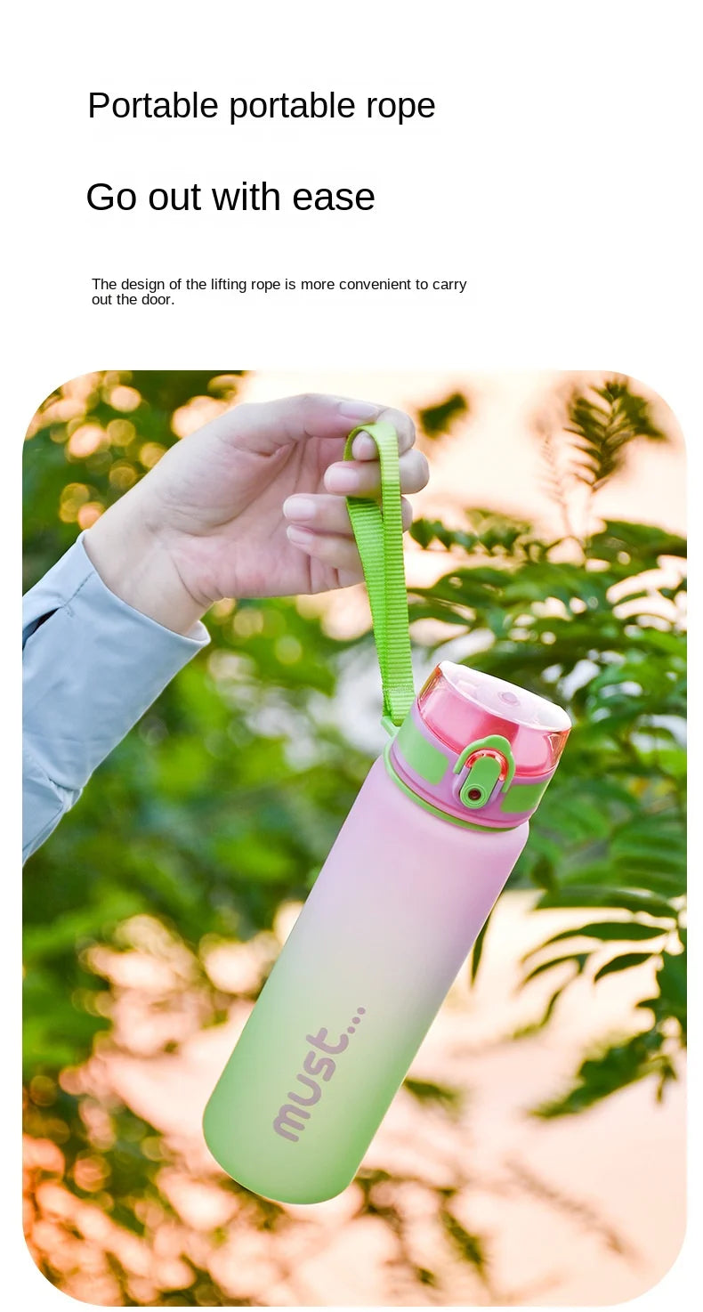 Fantia Gradient Sports Water Bottle Leakproof Fitness Gym Drinking Cup