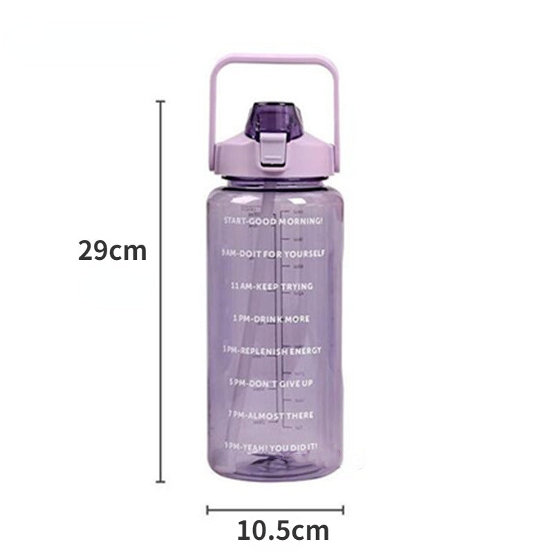 2L Motivational Water Bottle with Straw Large Sports Fitness Jug - 8