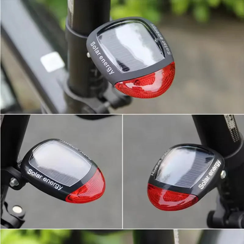 Solar LED Bicycle Tail Light Waterproof Bike Safety Rear Lamp