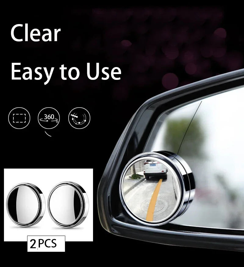 2Pcs Car Blind Spot Mirrors Adjustable Wide Angle Rearview Round Mirror - 9