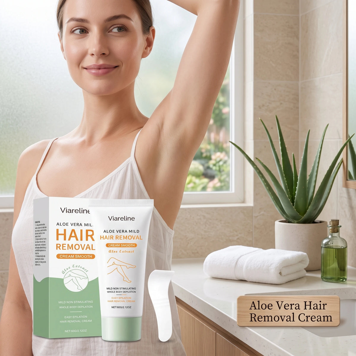 Aloe Vera Hair Removal Cream Painless Depilatory Cream for Smooth Skin