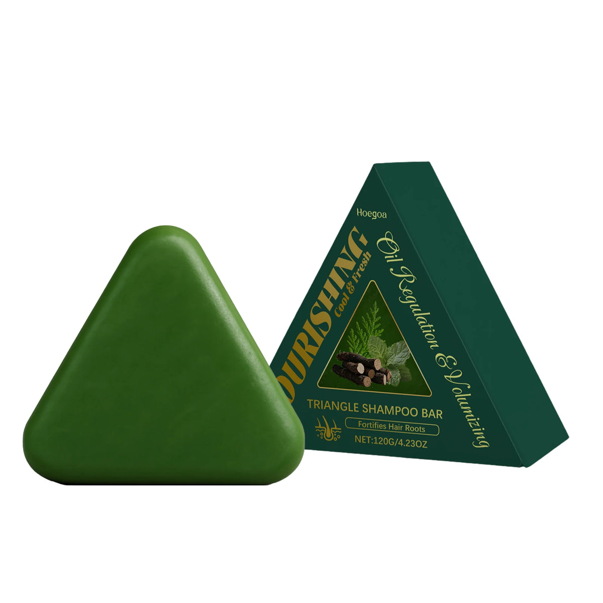 Triangle Green Hair Growth Shampoo Bar Herbal Anti Hair Loss Soap