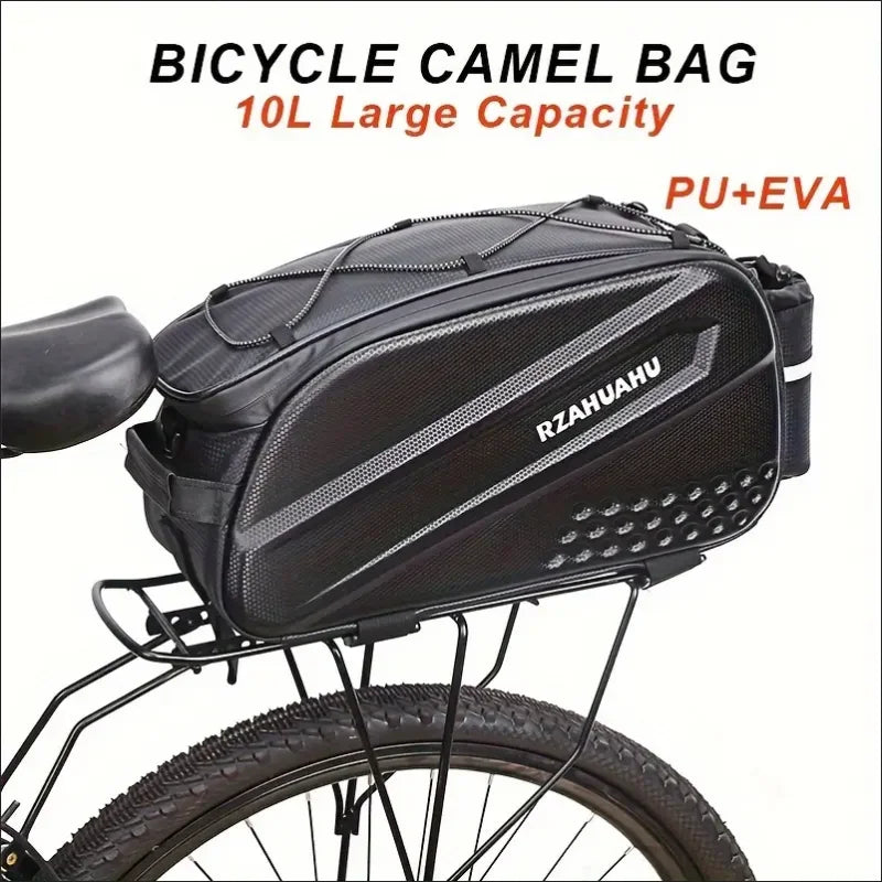 RZAHUAHU Waterproof Bicycle Rear Rack Bag 10L MTB Bike Tail Storage Pack