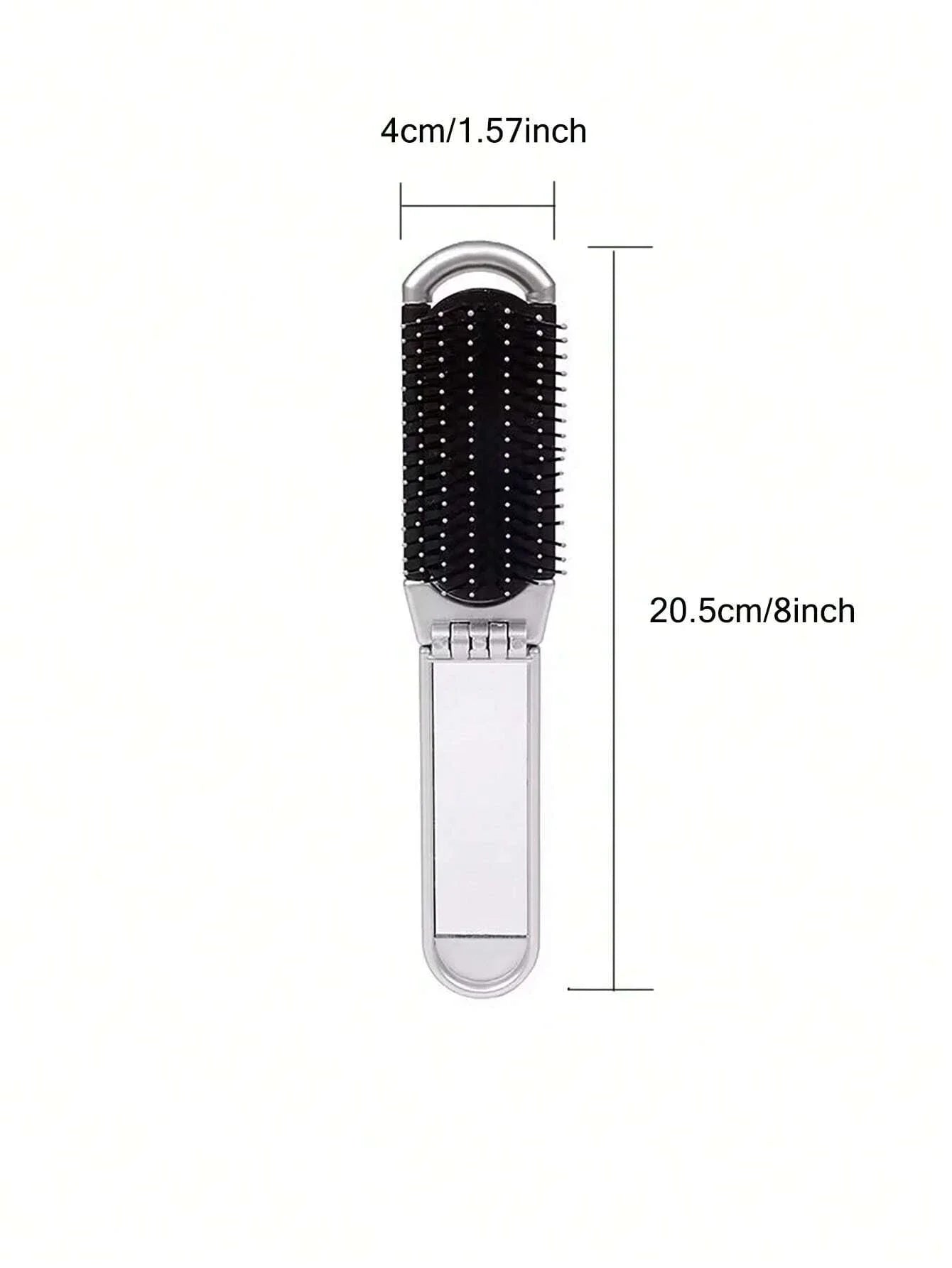 2-in-1 Folding Hair Brush with Mirror Portable Travel Massage Comb - 11