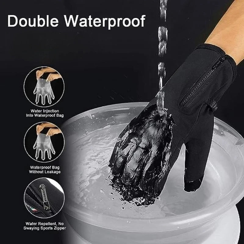 Waterproof Winter Gloves Touch Screen Thermal Windproof Cycling Mittens - 12