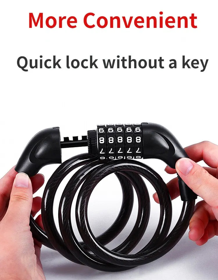 5 Digit Bicycle Cable Lock Anti Theft Bike Security Password Coil Cable - 15
