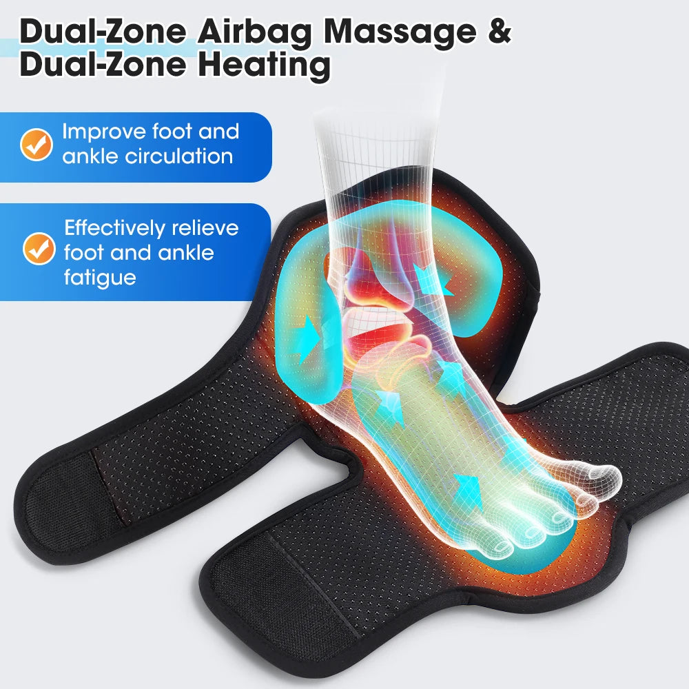Electric Heated Foot And Ankle Massager Vibration Wrap Support Brace - 13
