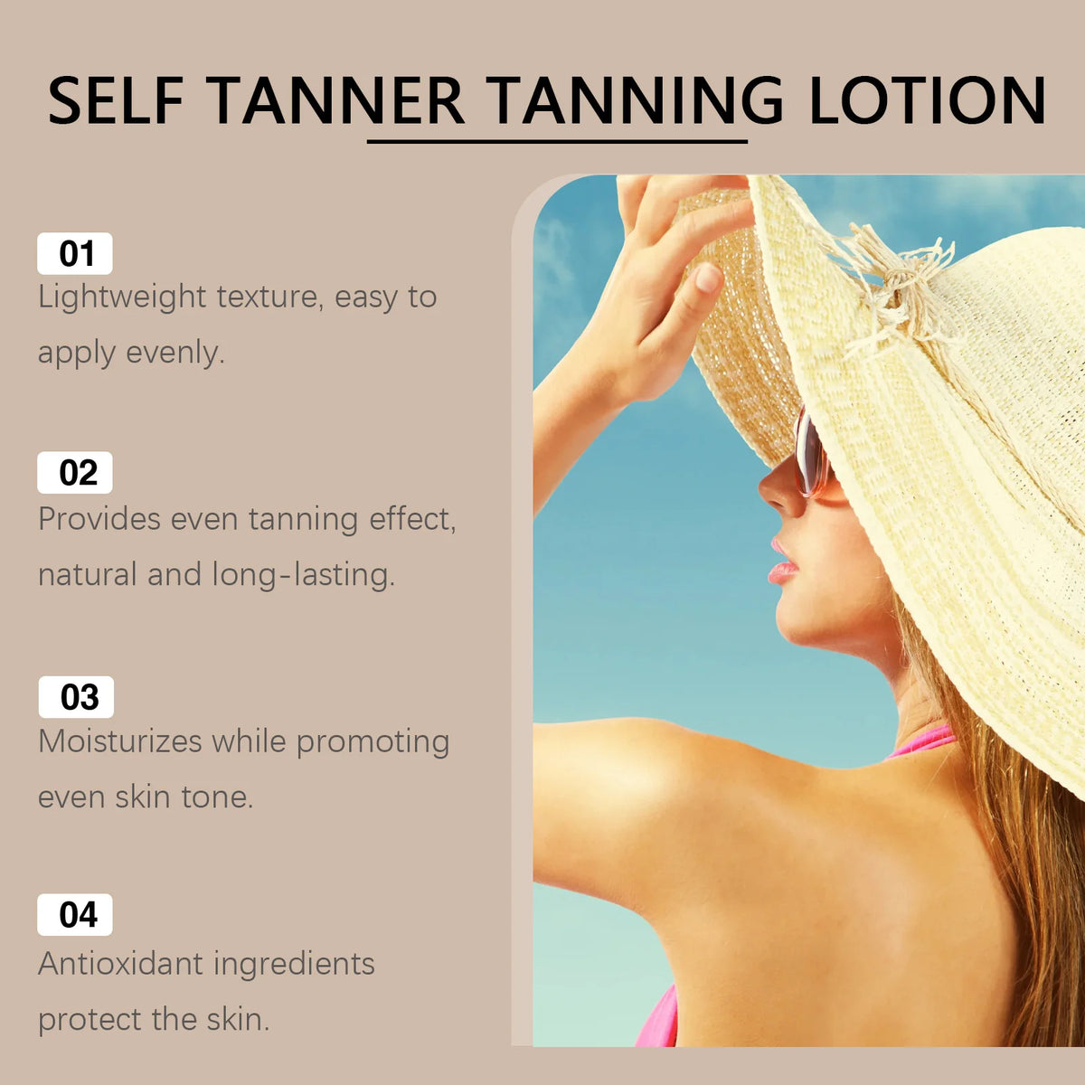 Self Tanner Tanning Lotion Sunless Fake Tan Cream Natural Bronze