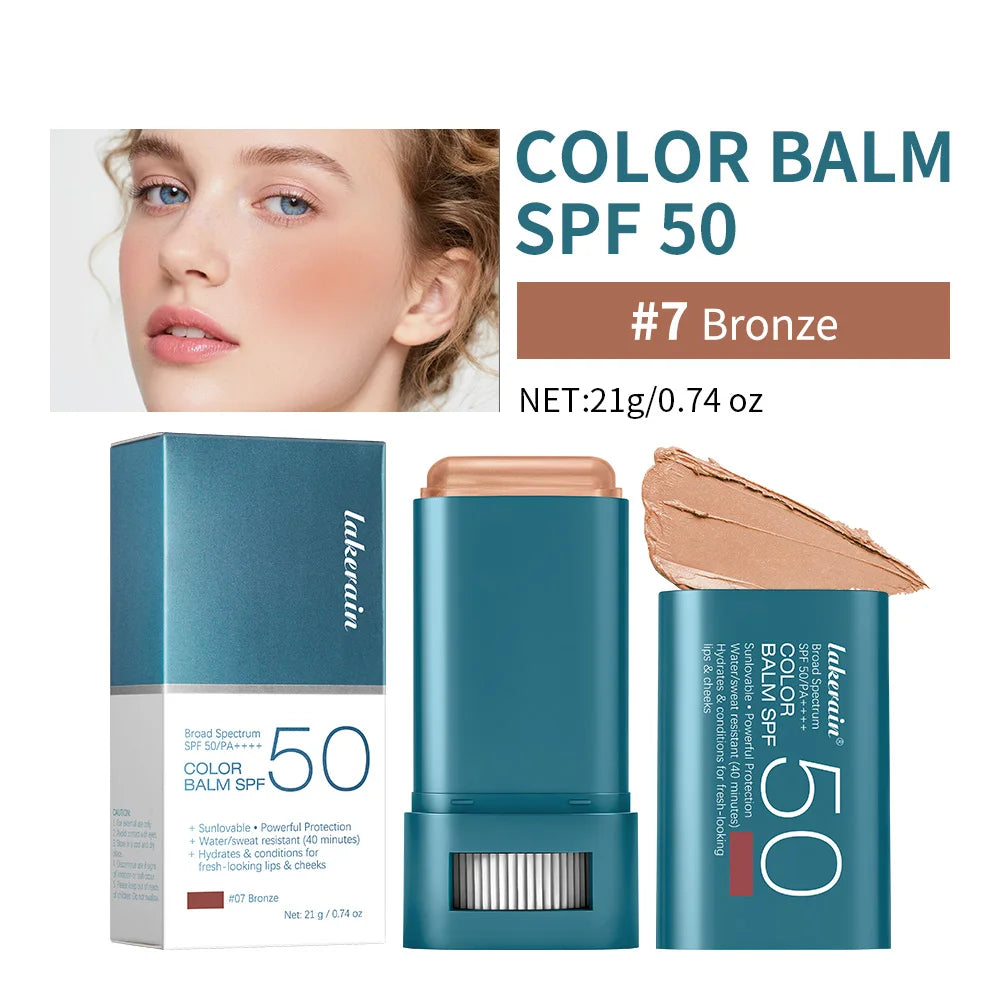 SPF 50 Blush Balm Stick Hydrating Sunscreen Makeup