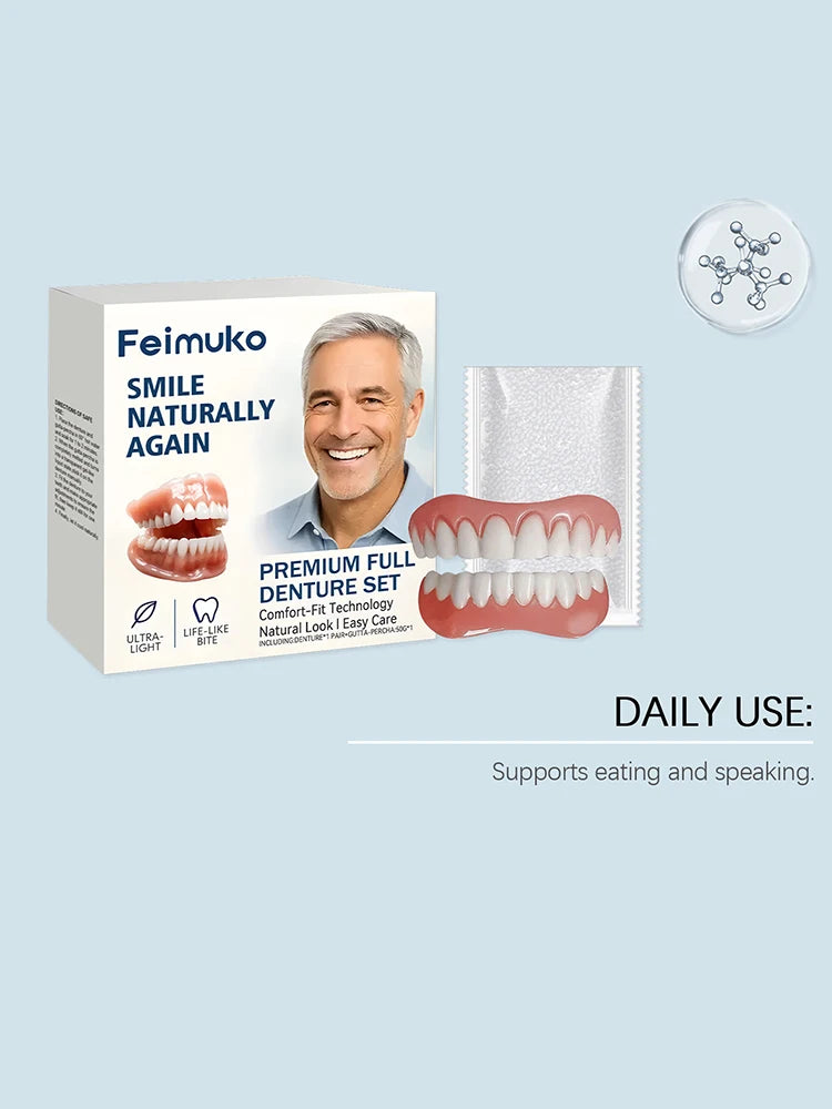 Instant Fake Teeth Denture Set Natural Smile Braces