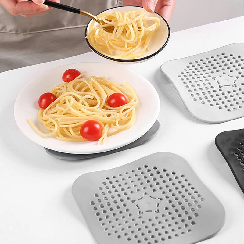 3 Pack Silicone Drain Hair Catcher Sink Strainer and Shower Plug Set - 5