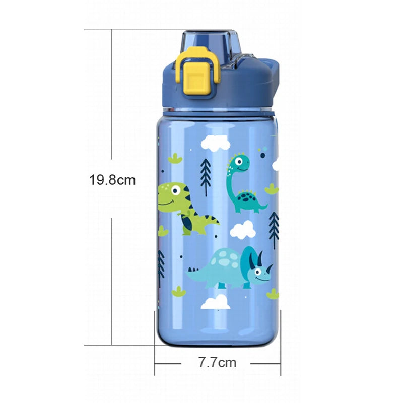 600ml Cartoon Animal Water Bottle Portable Straw Cup for Kids