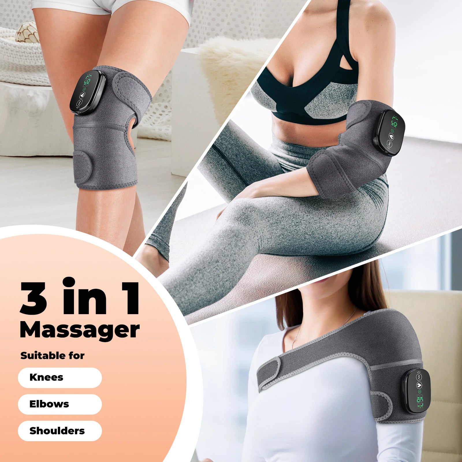 Cordless Heated Knee Massager and Heating Pad - 3