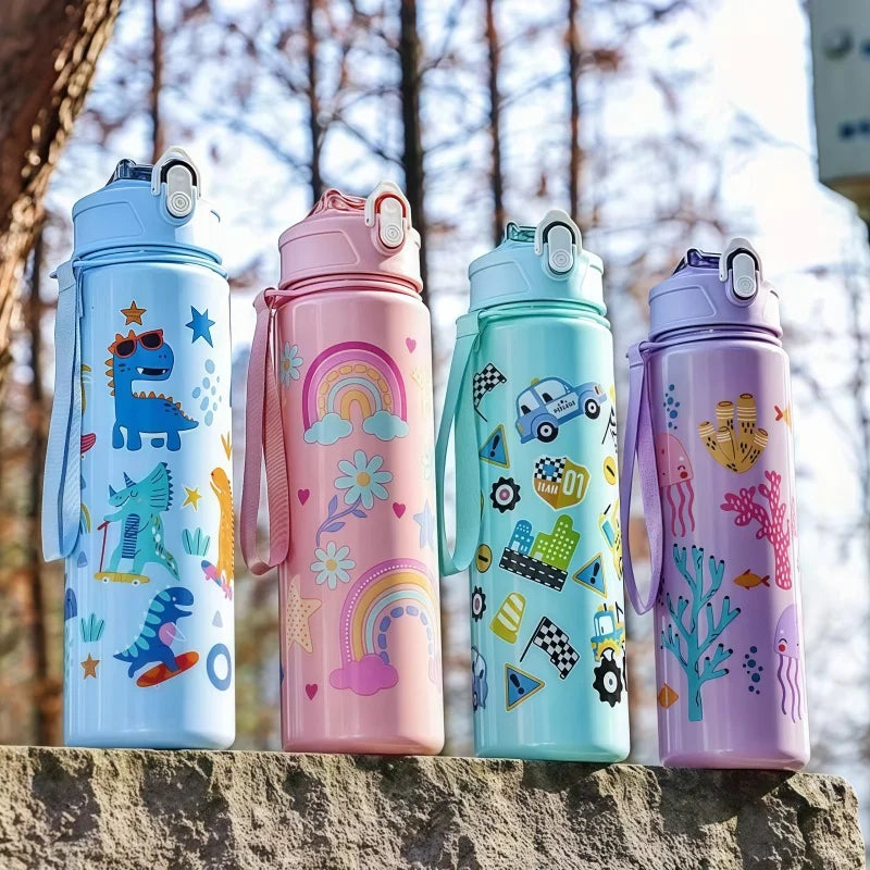 750ml Dinosaur Water Bottle for Kids Leakproof Sippy Cup with Straw - 4