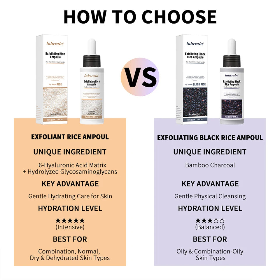 White Black Rice Exfoliating Serum Peeling Hydrating Toner
