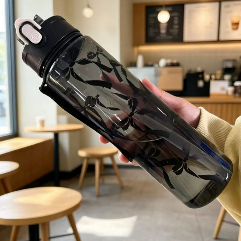 800ml Sports Water Bottle Motivational Fitness Cup with Time Marker