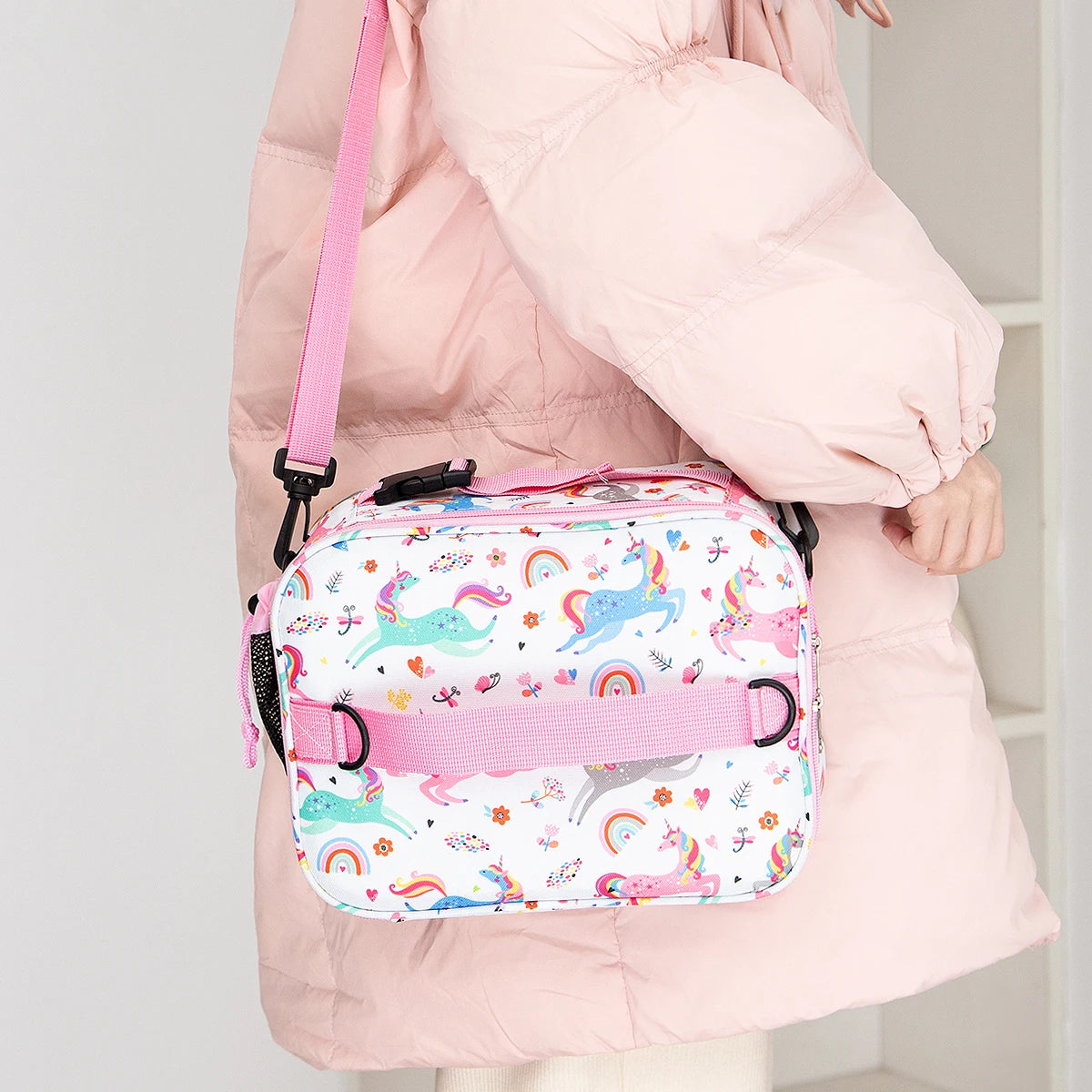 Insulated Lunch Bag Cute Floral Print Bento Box Thermal Cooler Tote - 12