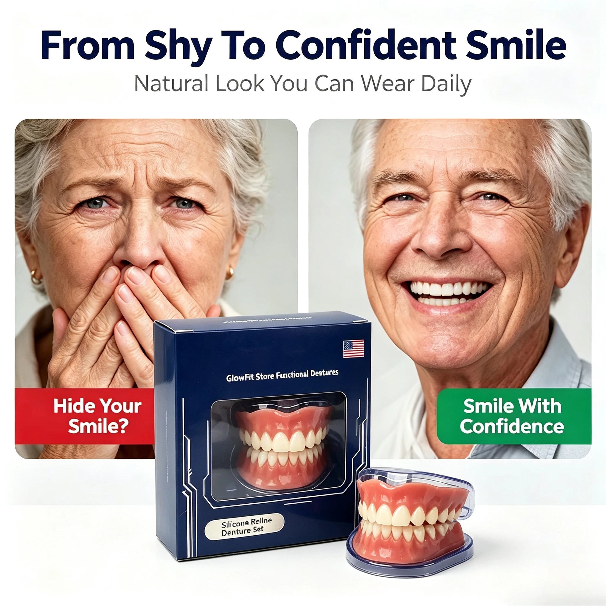 Instant Smile Fake Teeth Full Mouth Set Cosmetic Denture Accessory - 4