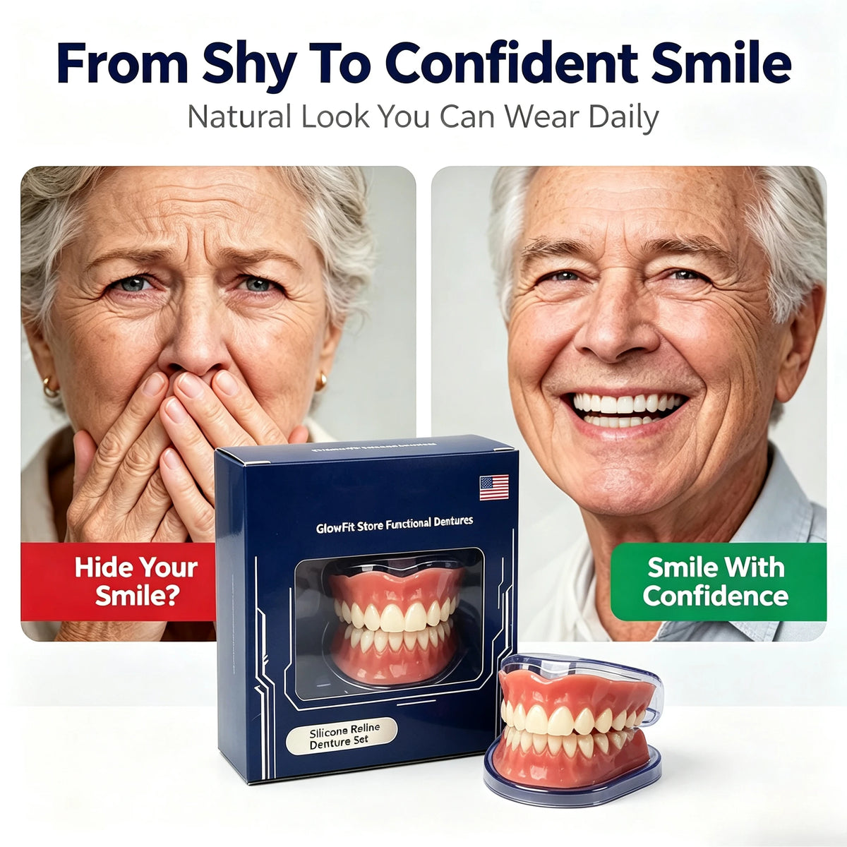 Instant Smile Fake Teeth Full Mouth Set Cosmetic Denture Accessory
