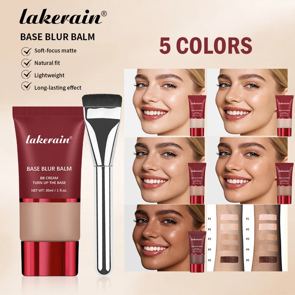 Blur Base Balm BB Cream with Applicator Brush Foundation Makeup - 1