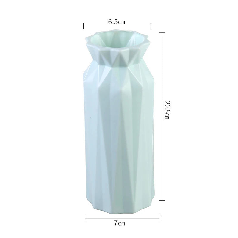 Modern Nordic Wave Plastic Vase Decorative Flower Pot Table Ornament - 7