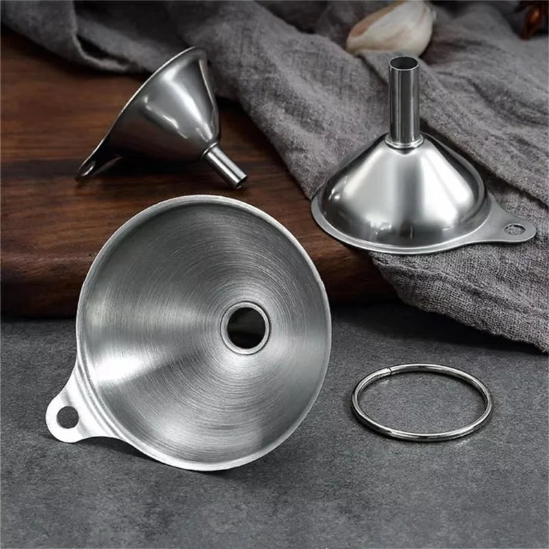 Stainless Steel Kitchen Funnel Set for Liquids and Spices Transfer - 9