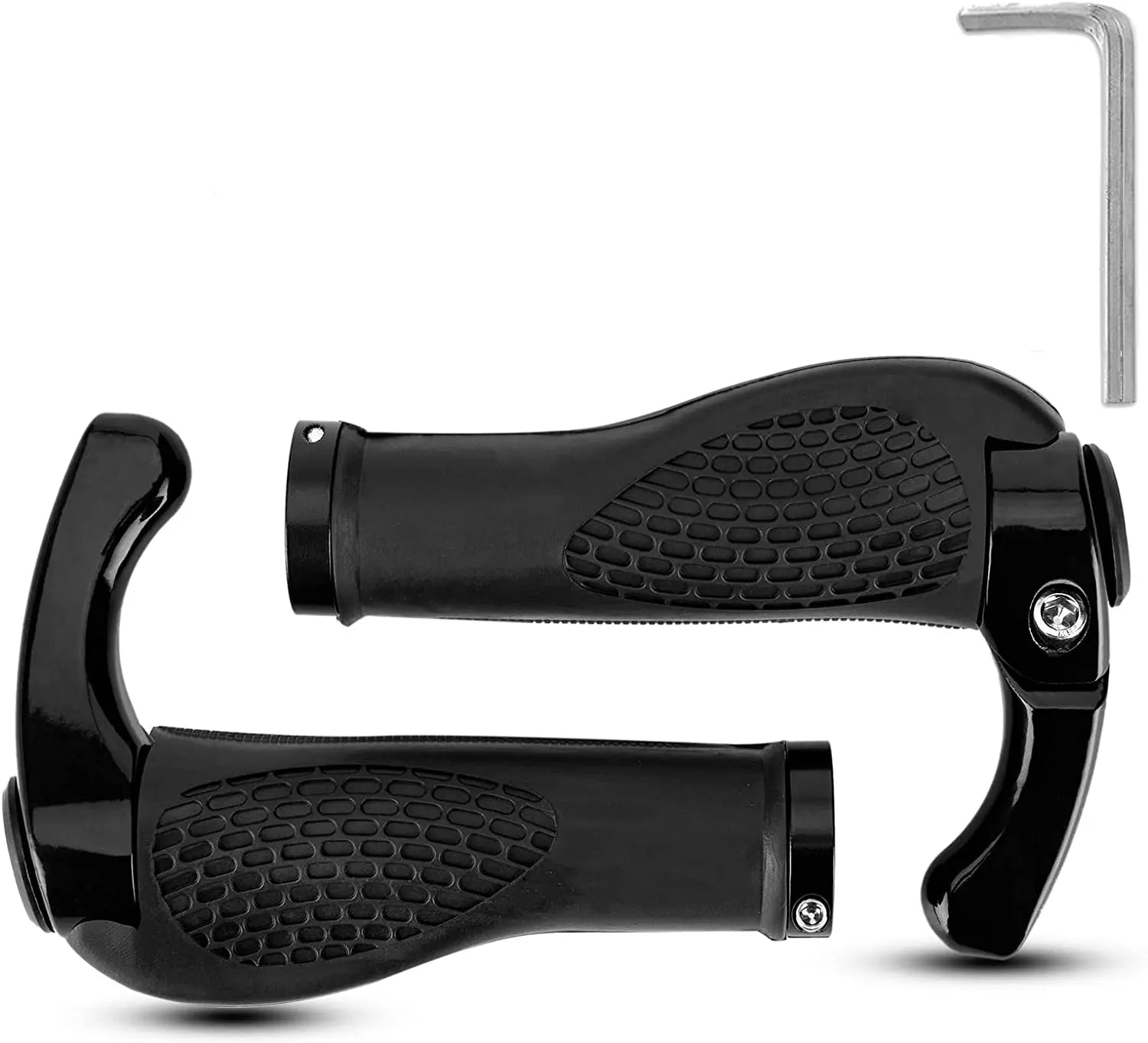 Ergonomic MTB Bicycle Handlebar Grips Anti Slip Rubber Lock On Set - 3