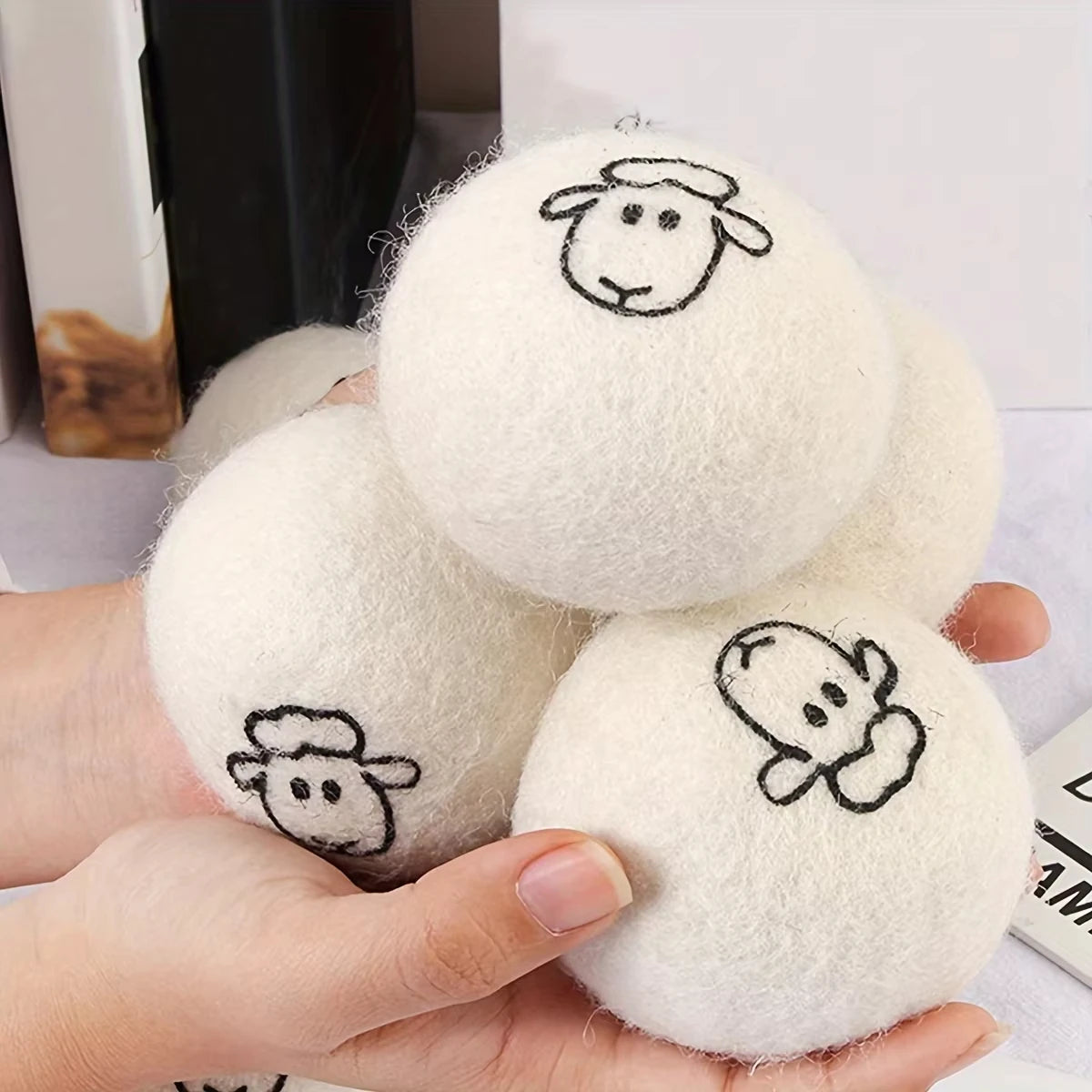 Reusable Wool Dryer Balls Laundry Softener and Quick Dry Laundry Tool - 4