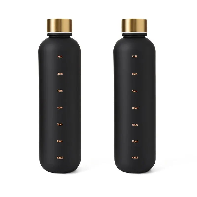 1L Motivational Water Bottle with Time Marker Leakproof Fitness Flask - 28