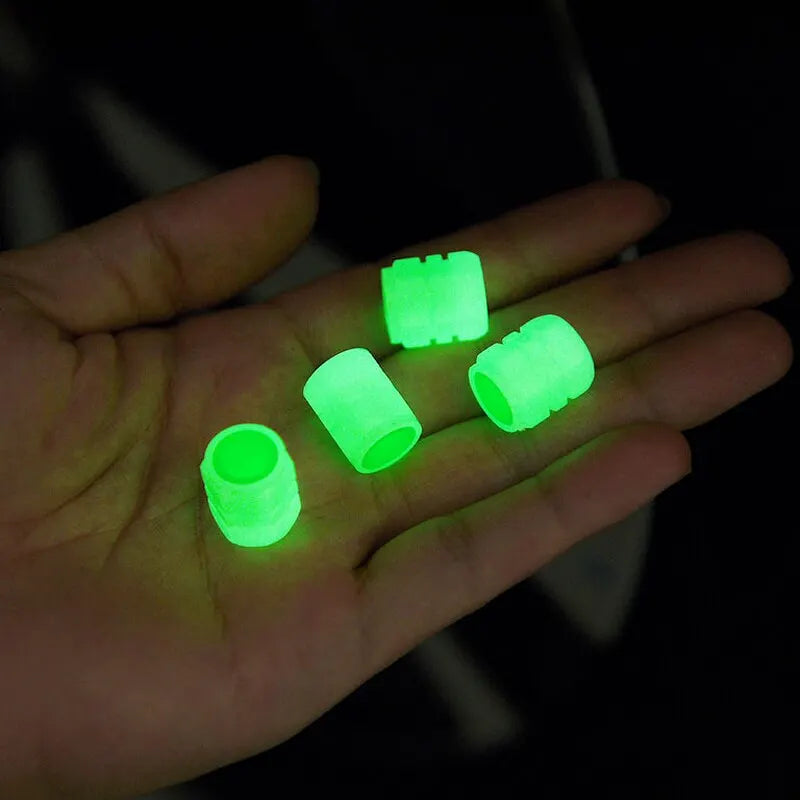 Universal Luminous Tire Valve Caps Glow in the Dark Bike Stem Covers - 7