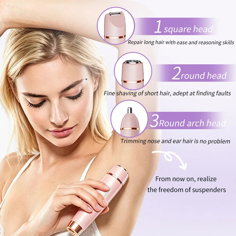 3 in 1 Electric Lady Shaver Waterproof Bikini Trimmer and Epilator