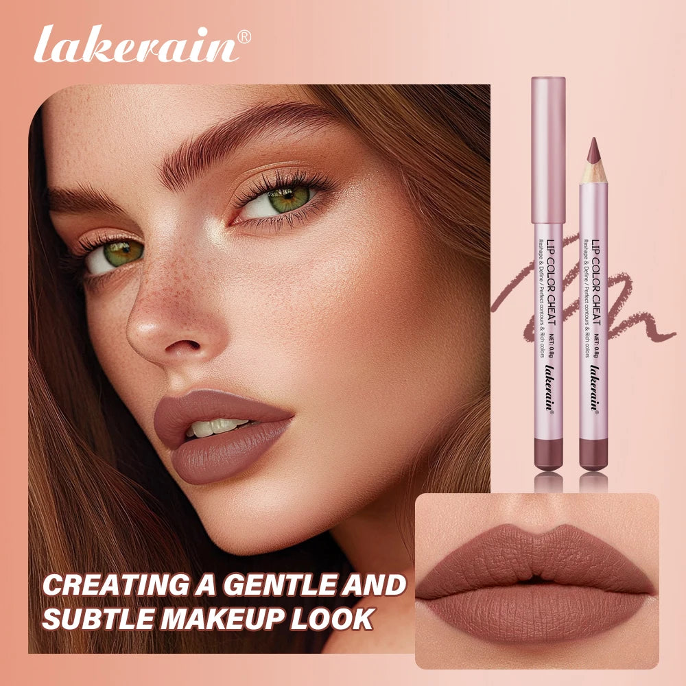 Matte Lip Pencil Waterproof Brown Lip Liner Stain
