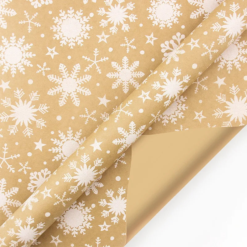 Christmas Wrapping Paper Kraft Gift Wrap Roll for Holiday Party Decor