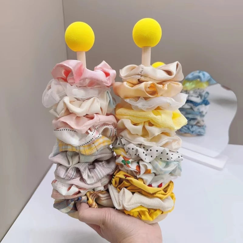 Wooden Hair Scrunchie Holder Organizer Display Stand for Jewelry Braclets