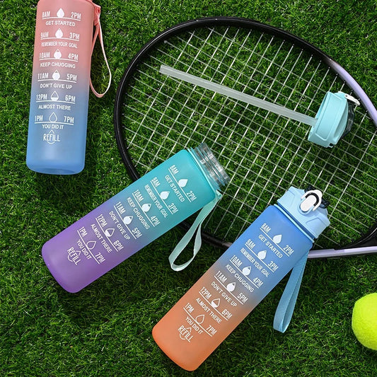 750ml Gradient Sports Water Bottle with Straw and Time Marker
