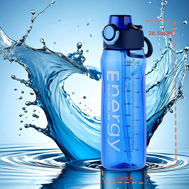 1000ml Fruit Flavored Water Bottle Gradient Sport Hydration Jug