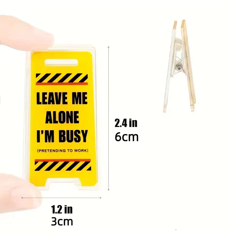 Leave Me Alone Busy Acrylic Desk Sign Funny Office Gift Desktop Decor